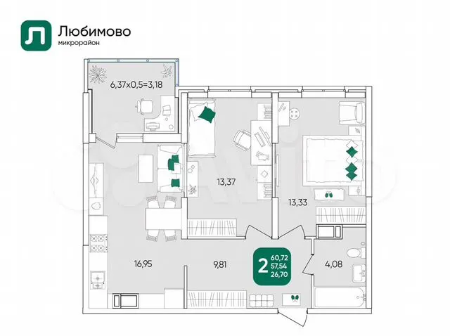 3-комн. квартира