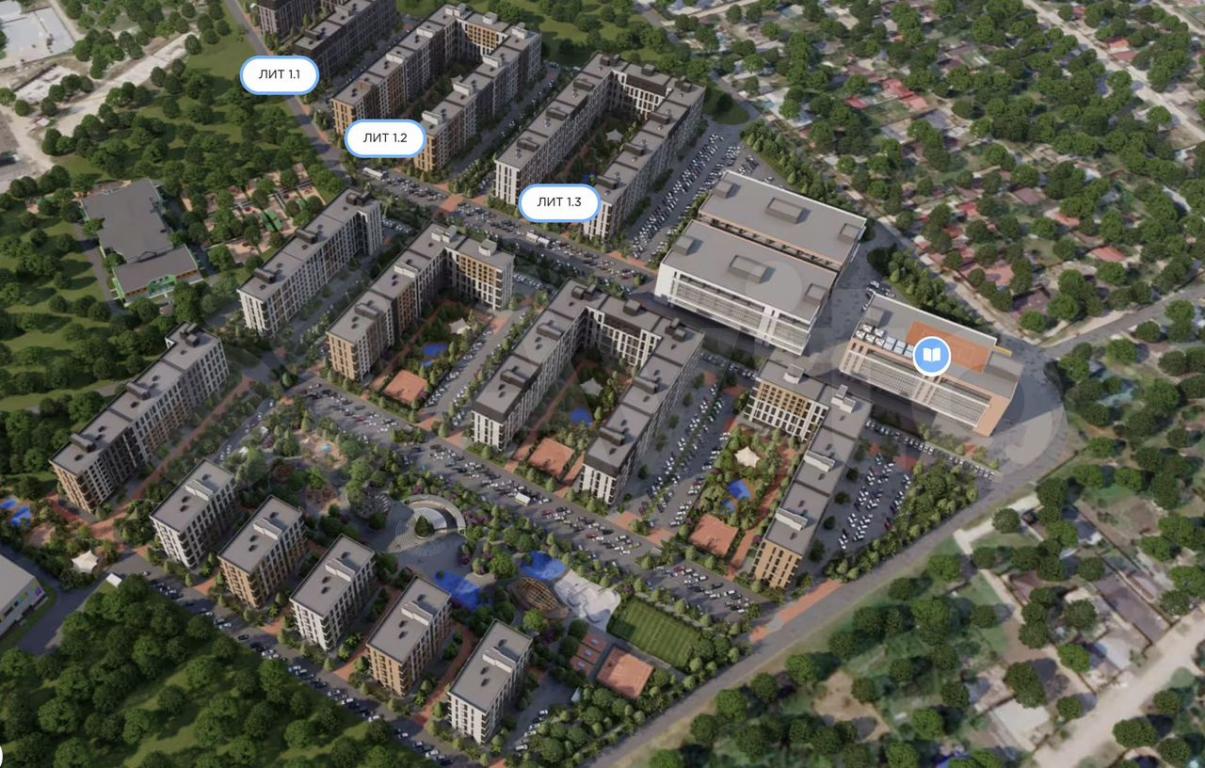 1-комн. квартира, 37.5 м² в ЖК Зеленая территория — фото 2