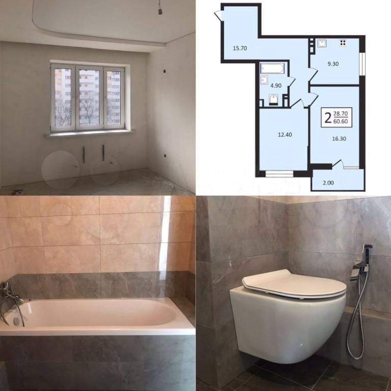 Продается 2-комн. квартира, 60.6 м²