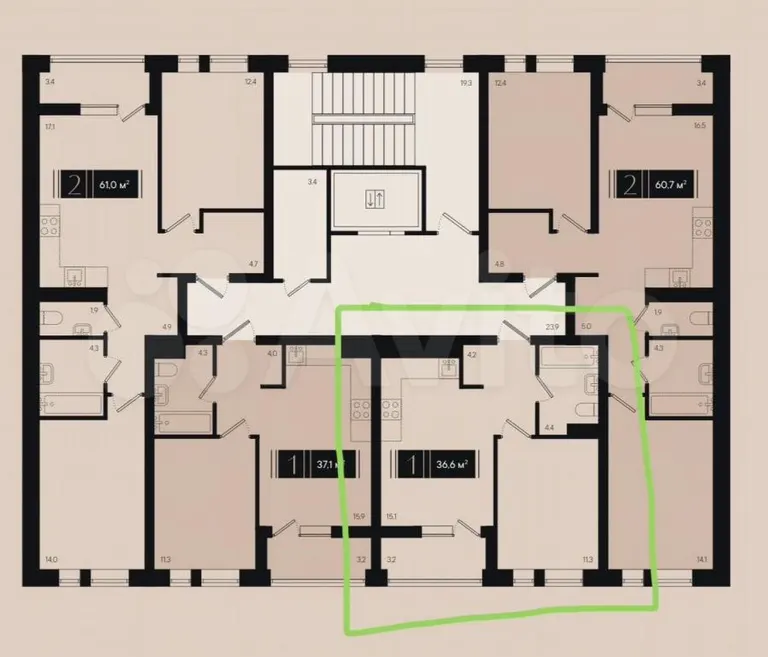 1-комн. квартира, 36.6 м² в ЖК Лето — фото 2